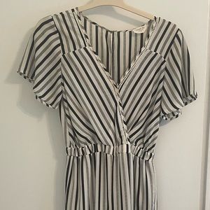 Sienna Sky Striped Jumpsuit, Size Medium